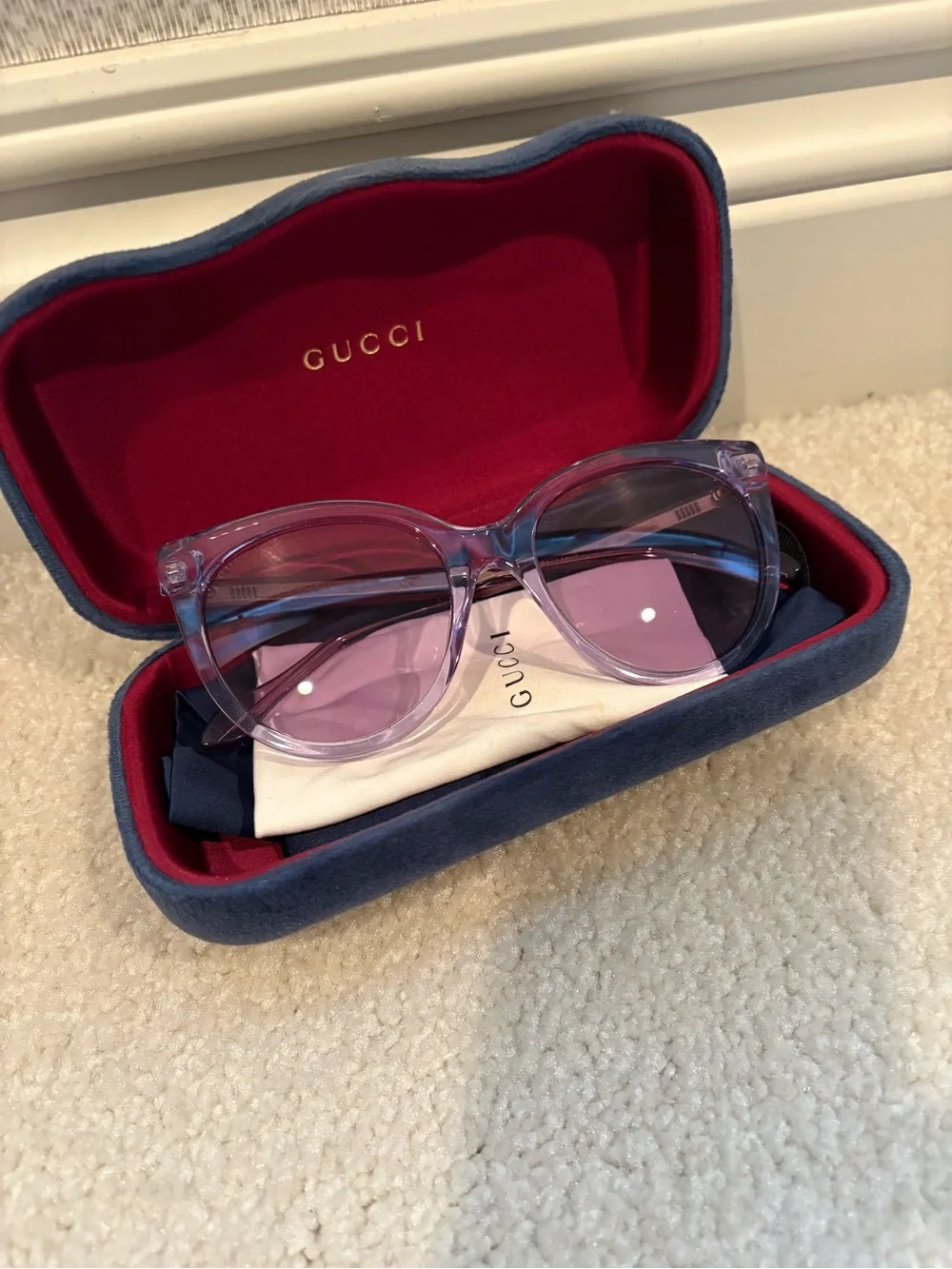 Gucci Purple & Clear Round Sunglasses